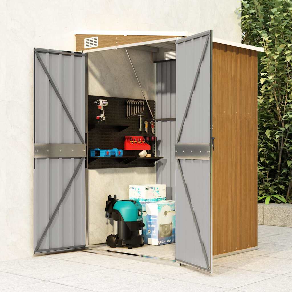 Abrigo suspenso p/ jardim 118x100x178 cm aço galvaniz. castanho