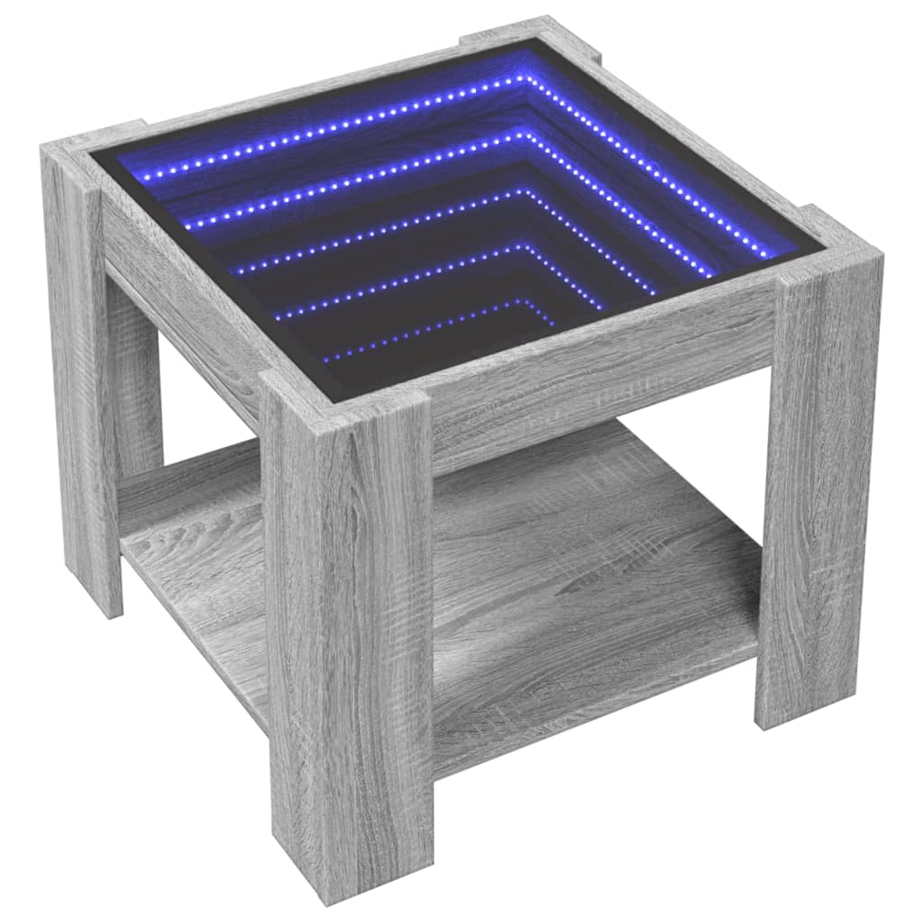 Mesa de centro c/ leds 53x53x45 cm derivados de madeira