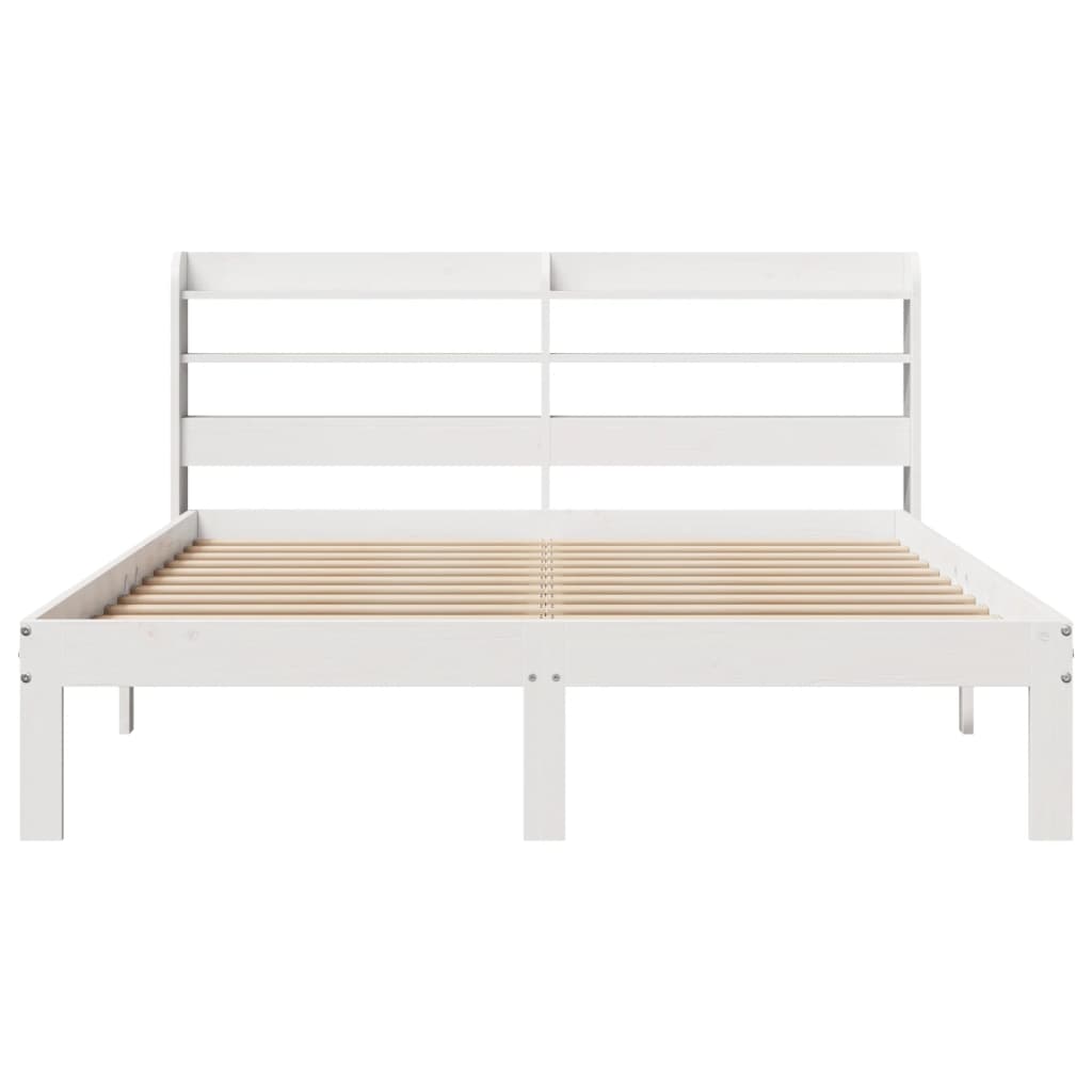Estrutura cama c/ cabeceira 135x190 cm pinho maciço branco