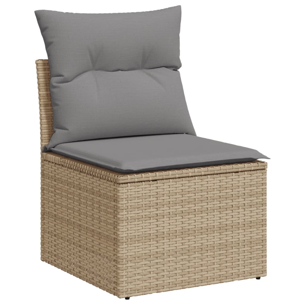 13 Pcs conjunto de sofás p/ jardim com almofadões vime PE bege