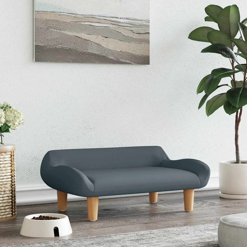 Cama para cães 70x40x24 cm tecido cinzento-escuro
