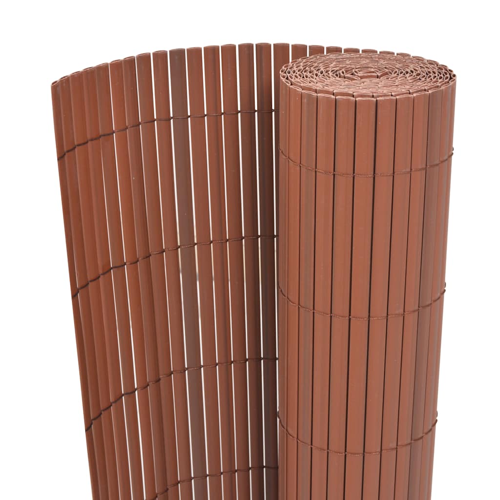 Cerca de jardim dupla face PVC 90x500 cm castanho
