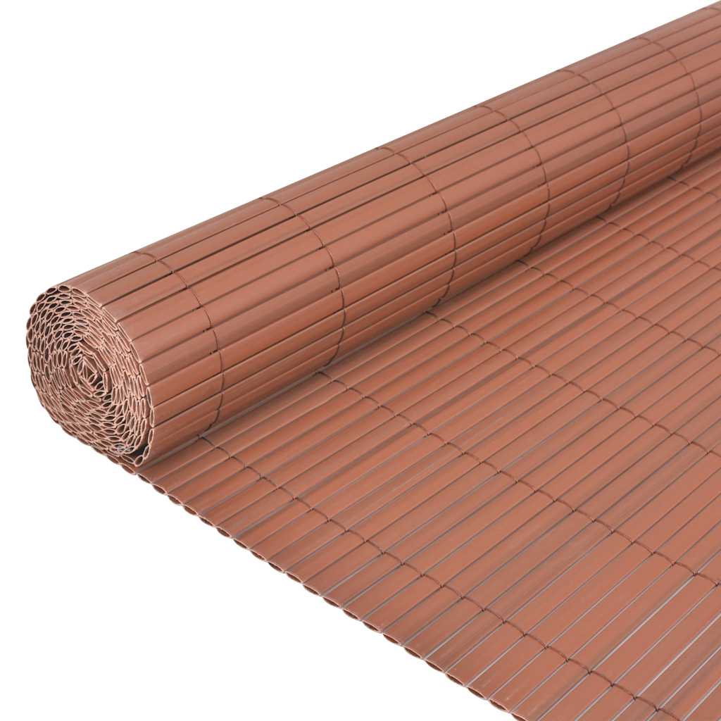 Cerca de jardim dupla face PVC 90x500 cm castanho