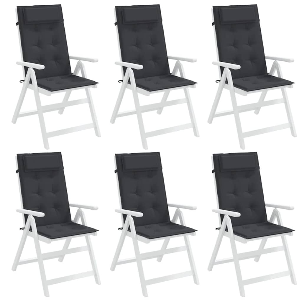 Almofadões p/ cadeira encosto alto 6 pcs tecido oxford preto