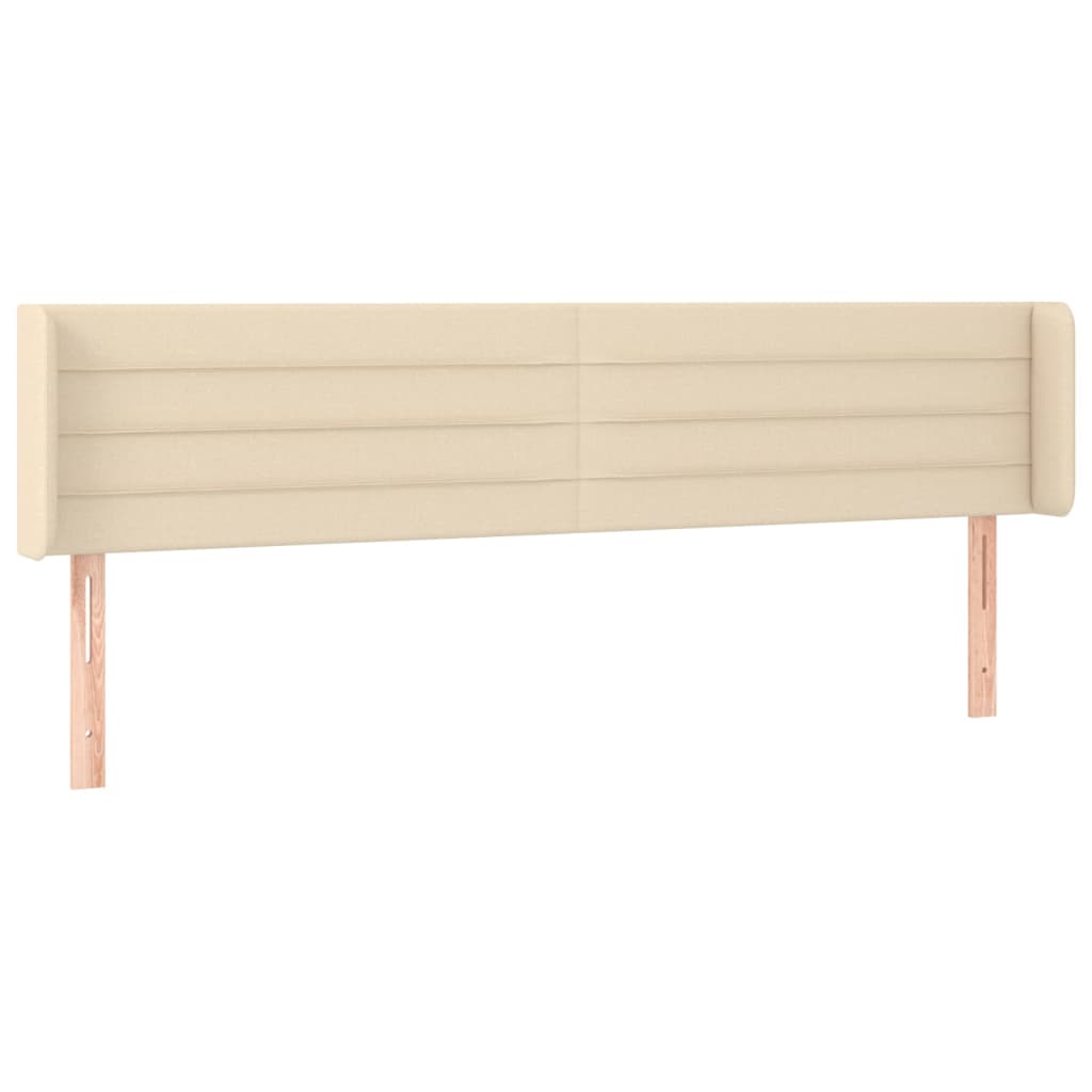 Cabeceira de cama c/ luzes LED tecido 183x16x78/88 cm cor creme