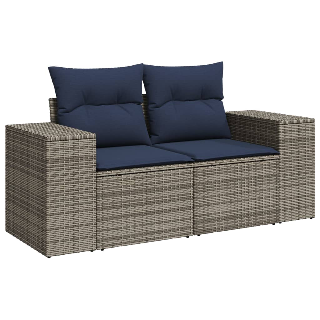 Conjunto de sofá de jardim com 10 peças e almofadas em rattan sintético cinza