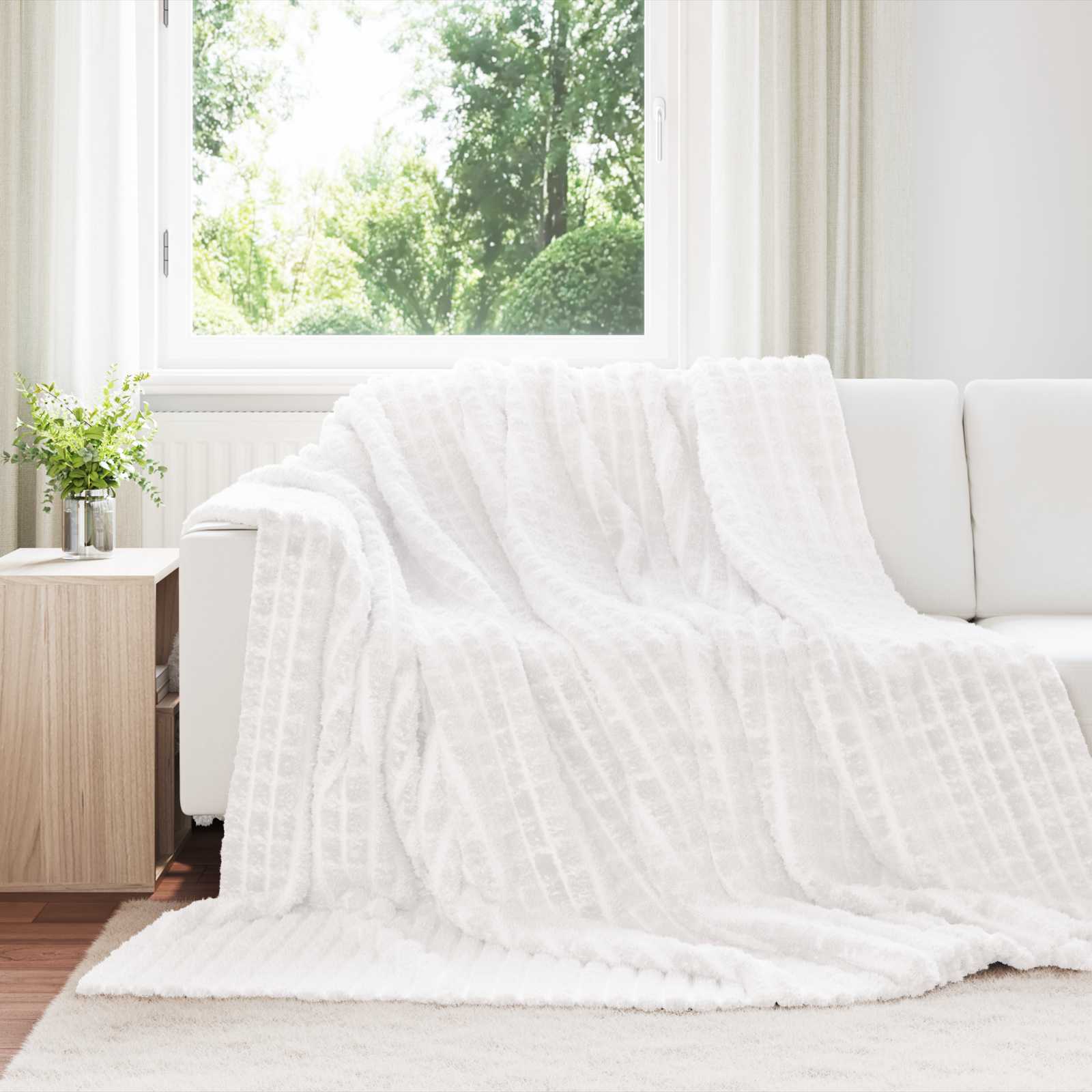 Cobertores de sofá 6 unid. branco 270 x 240 cm 8.9 lã