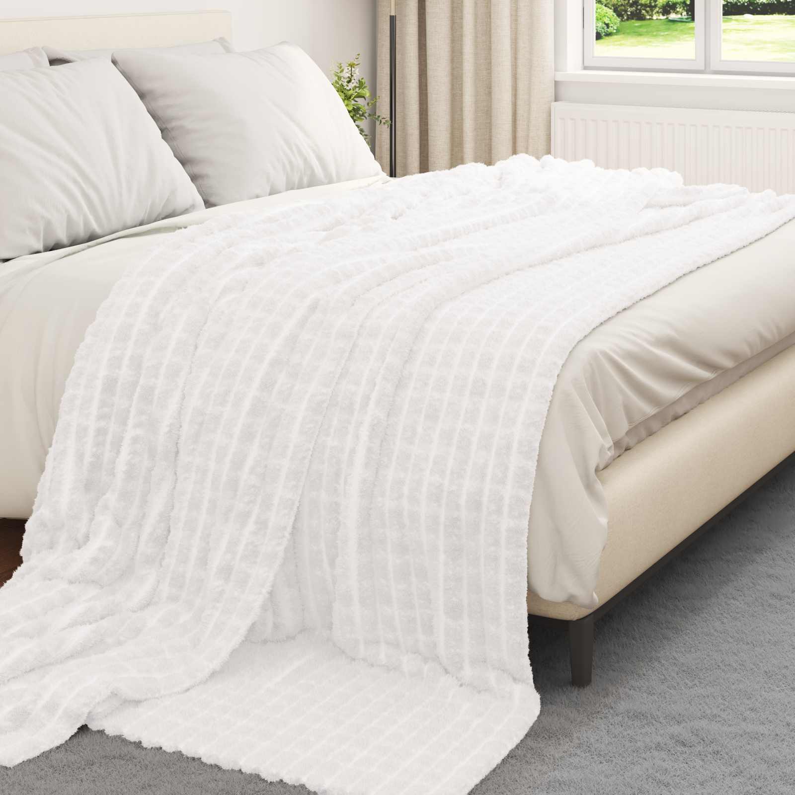 Cobertores de sofá 6 unid. branco 270 x 240 cm 8.9 lã