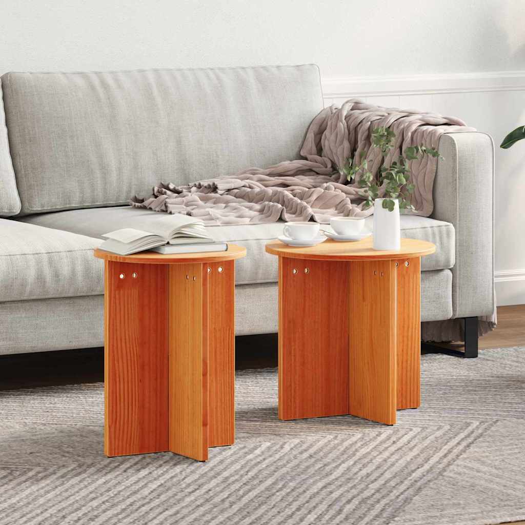 Mesa de centro 2 unid. marrom cera 41,5 x 41,5 x 46 cm