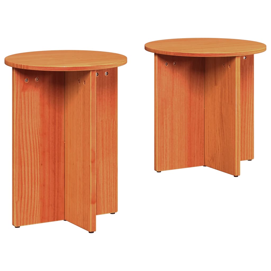 Mesa de centro 2 unid. marrom cera 41,5 x 41,5 x 46 cm