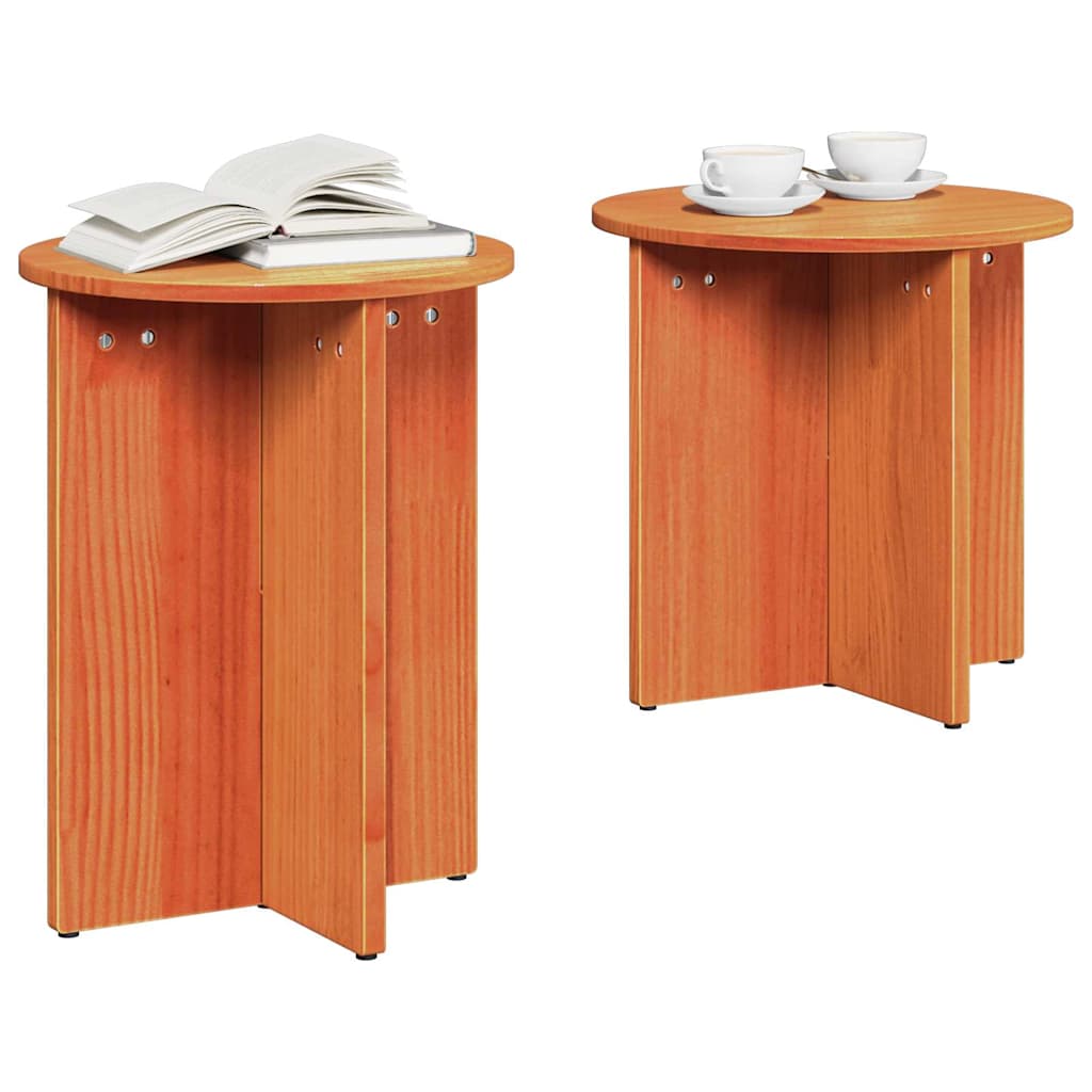 Mesa de centro 2 unid. marrom cera 41,5 x 41,5 x 46 cm
