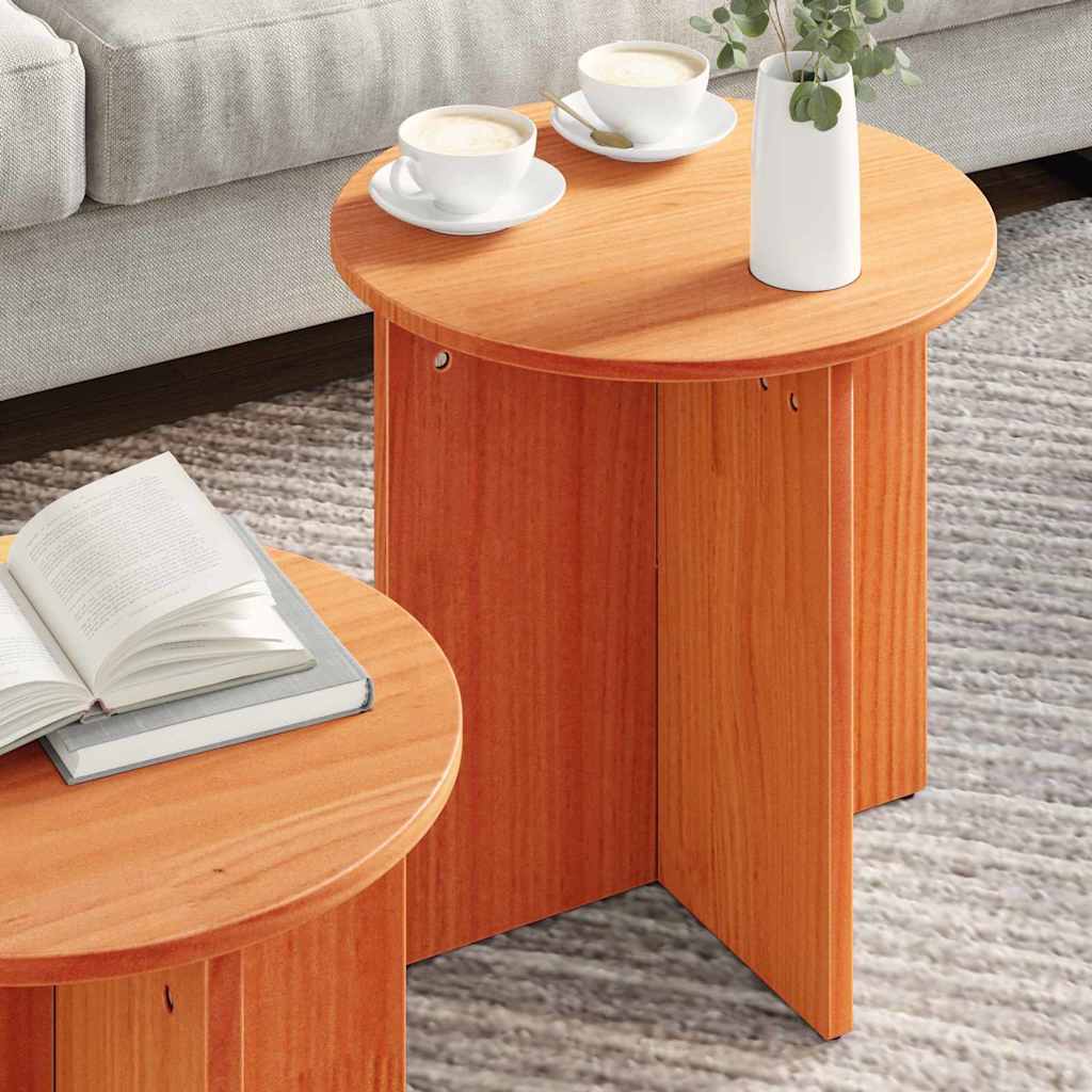 Mesa de centro 2 unid. marrom cera 41,5 x 41,5 x 46 cm