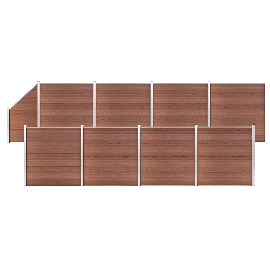 Painel vedação wpc 8 quadrados +1 inclinado 1484x186cm castanho