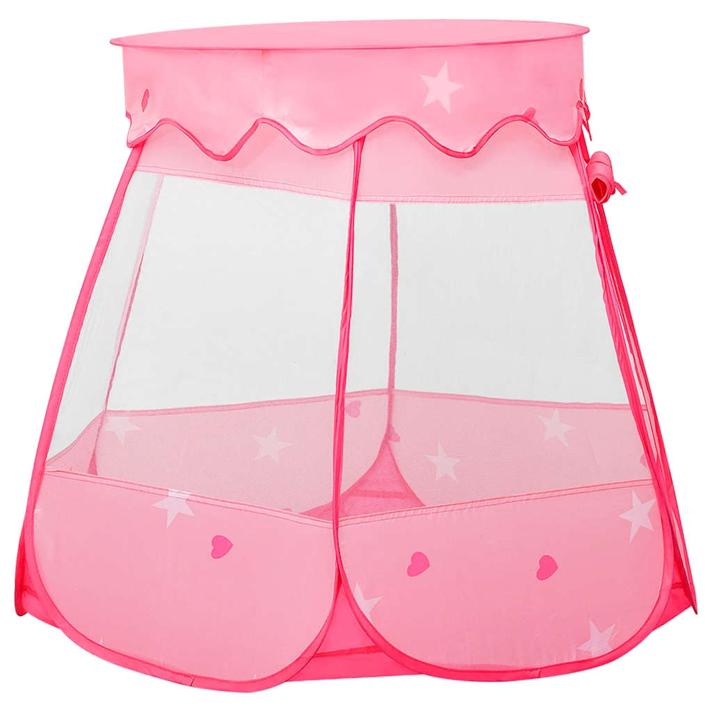 Tenda de brincar infantil com 250 bolas 102x102x82 cm rosa