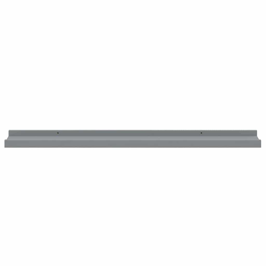 Unidade de prateleiras com rebordo 2 pcs 80x9x3 cm MDF cinzento