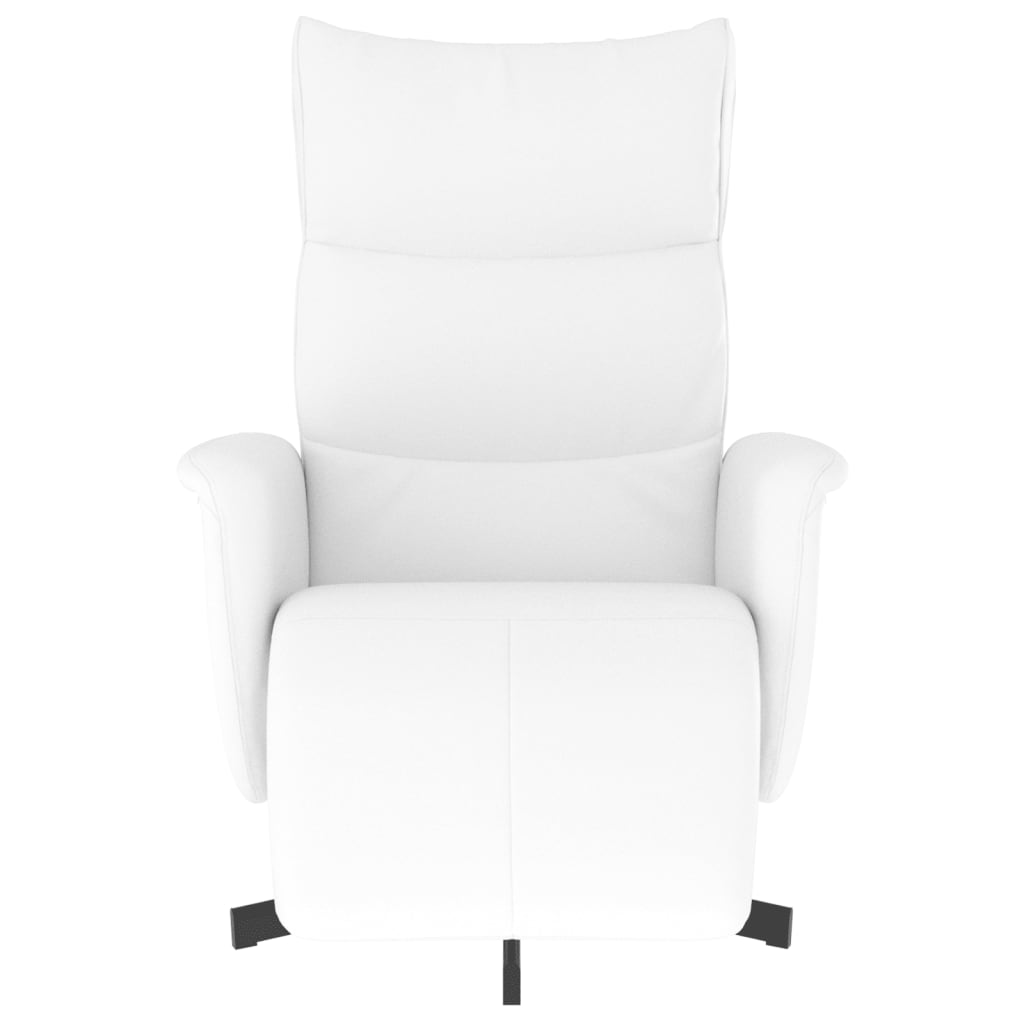 Cadeira reclinável com apoio de pés couro artificial branco