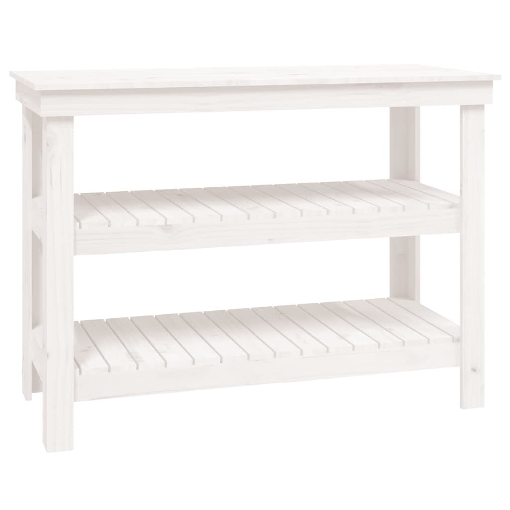 Bancada de trabalho 110,5x50x80 cm pinho maciço branco