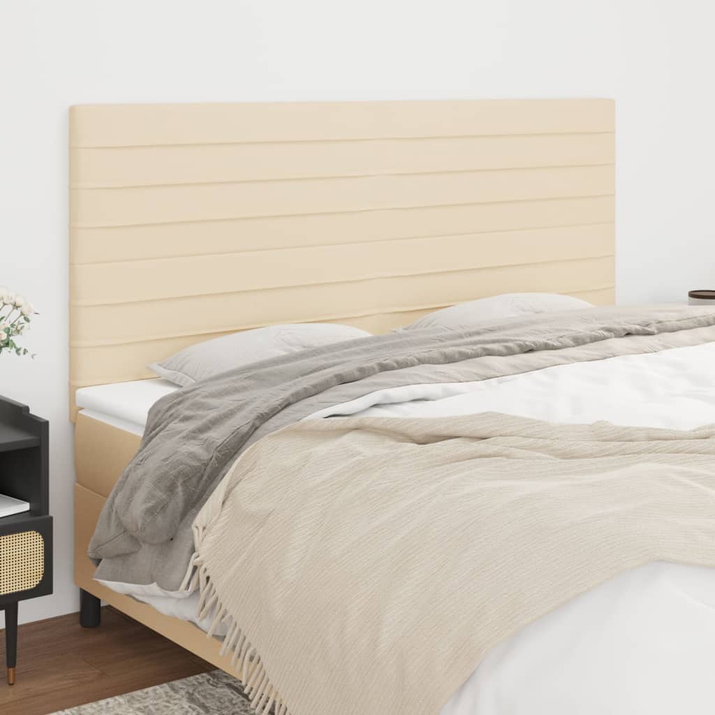 Cabeceira creme 200x5x118/128 cm tecido