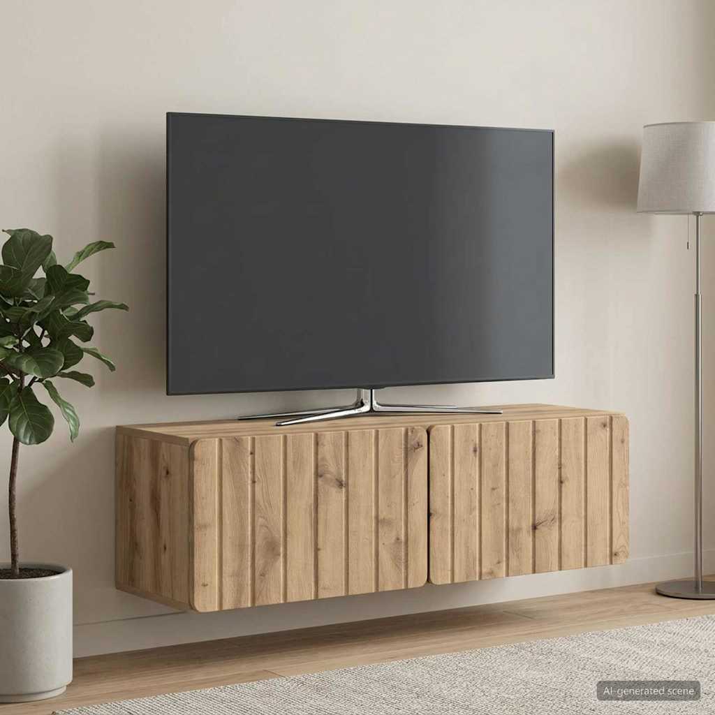 Gabinete de TV de parede 98 x 31 x 30 cm carvalho arttisan