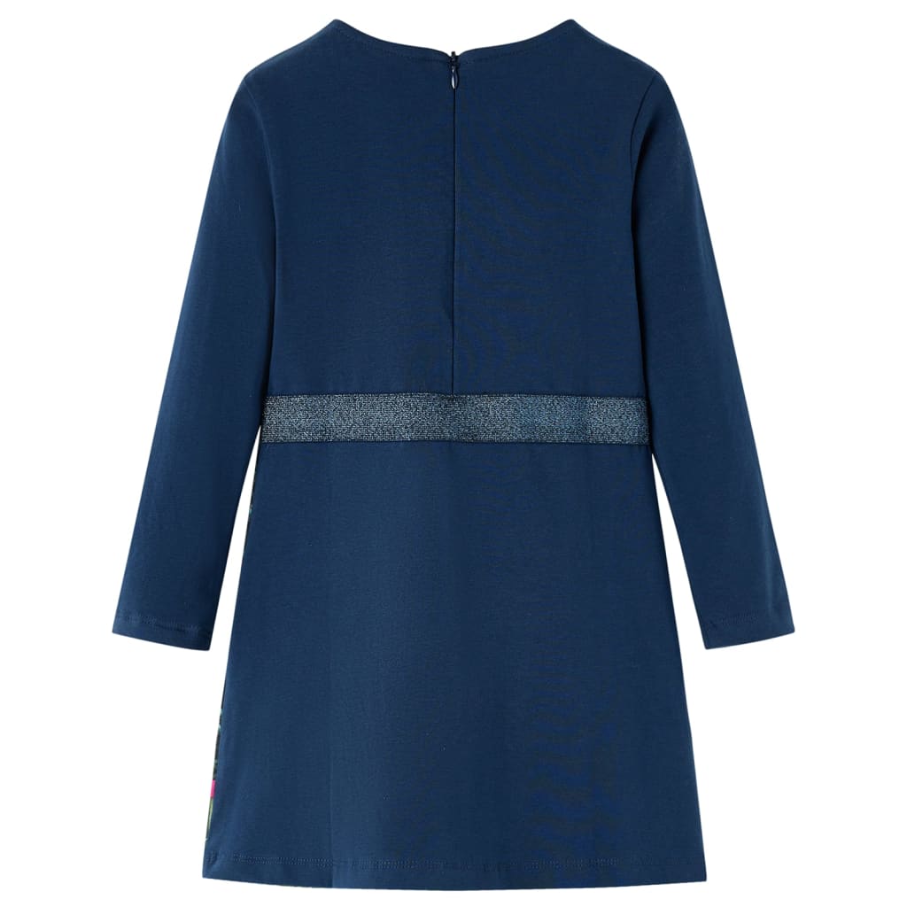 Vestido de manga comprida para criança azul-marinho 104