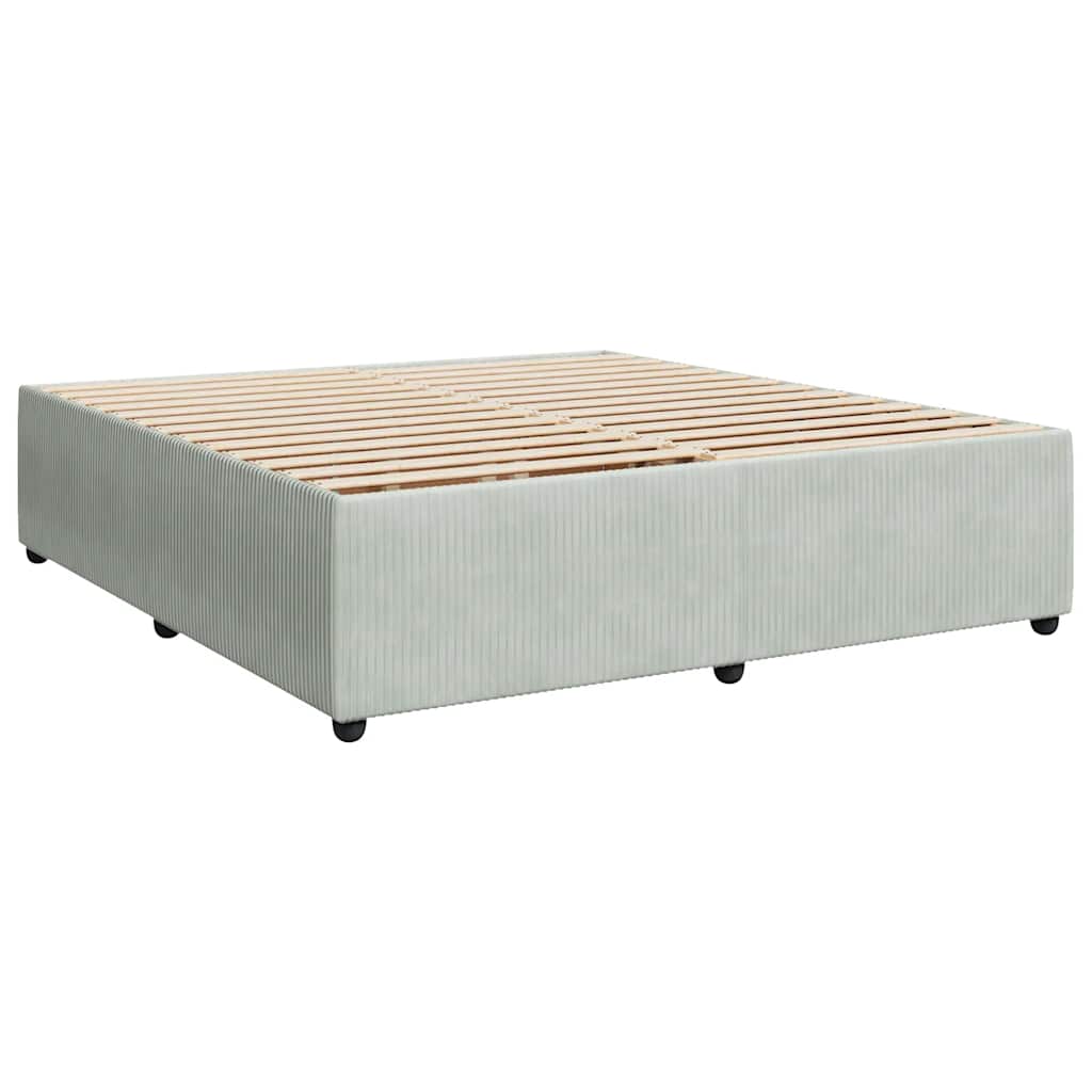 Estrutura de cama sem colchão 200x200 cm veludo cinzento-claro