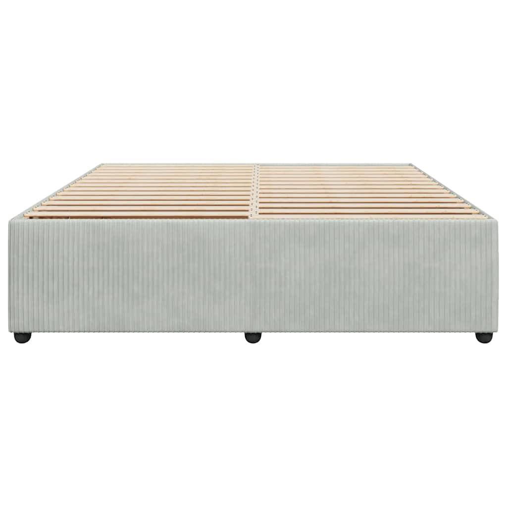Estrutura de cama sem colchão 200x200 cm veludo cinzento-claro