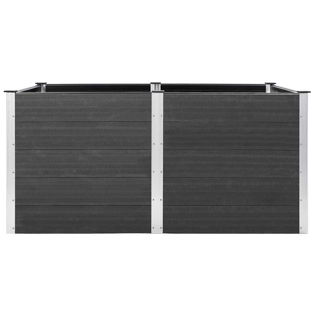 Canteiro elevado de jardim 200x100x91 cm wpc cinzento
