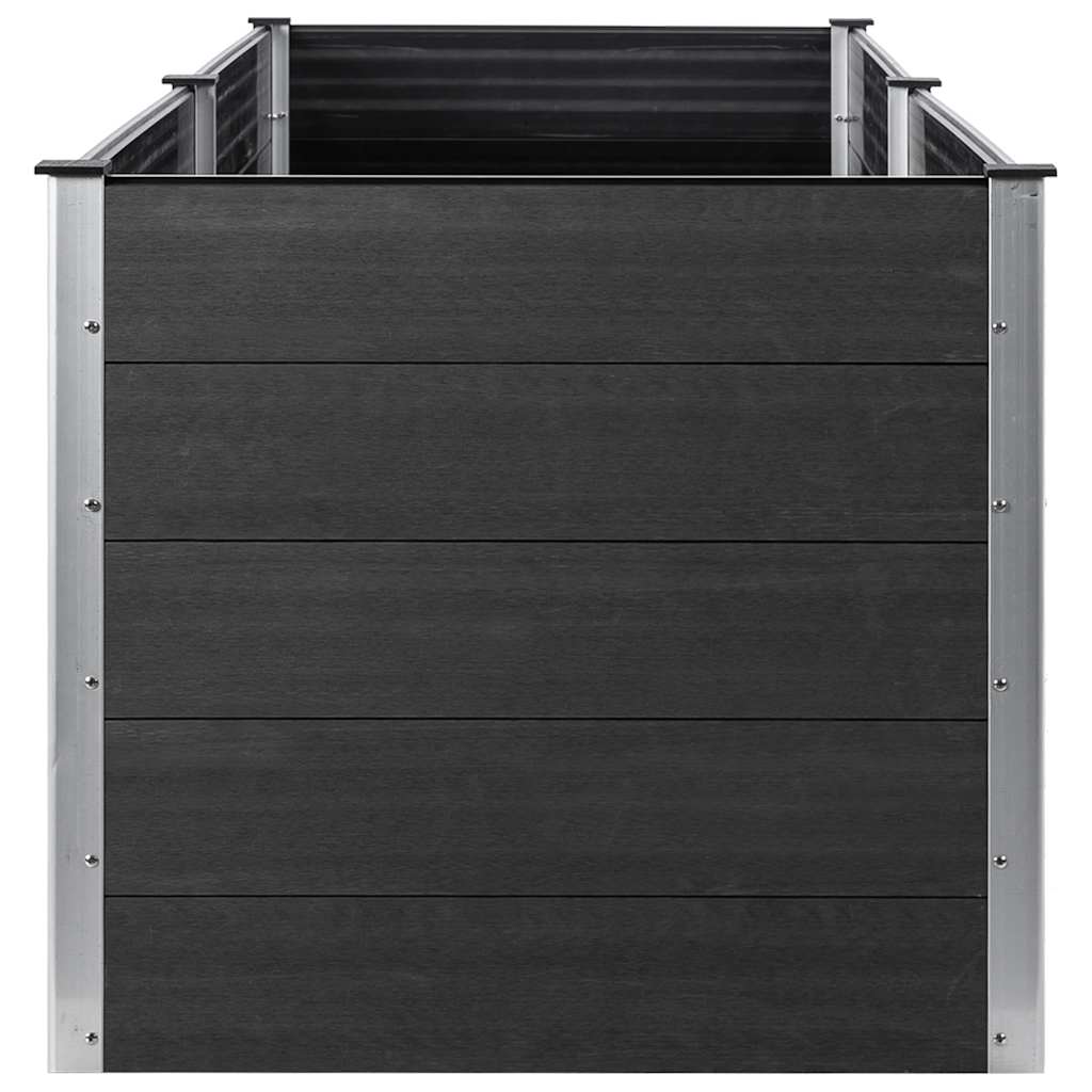 Canteiro elevado de jardim 200x100x91 cm wpc cinzento