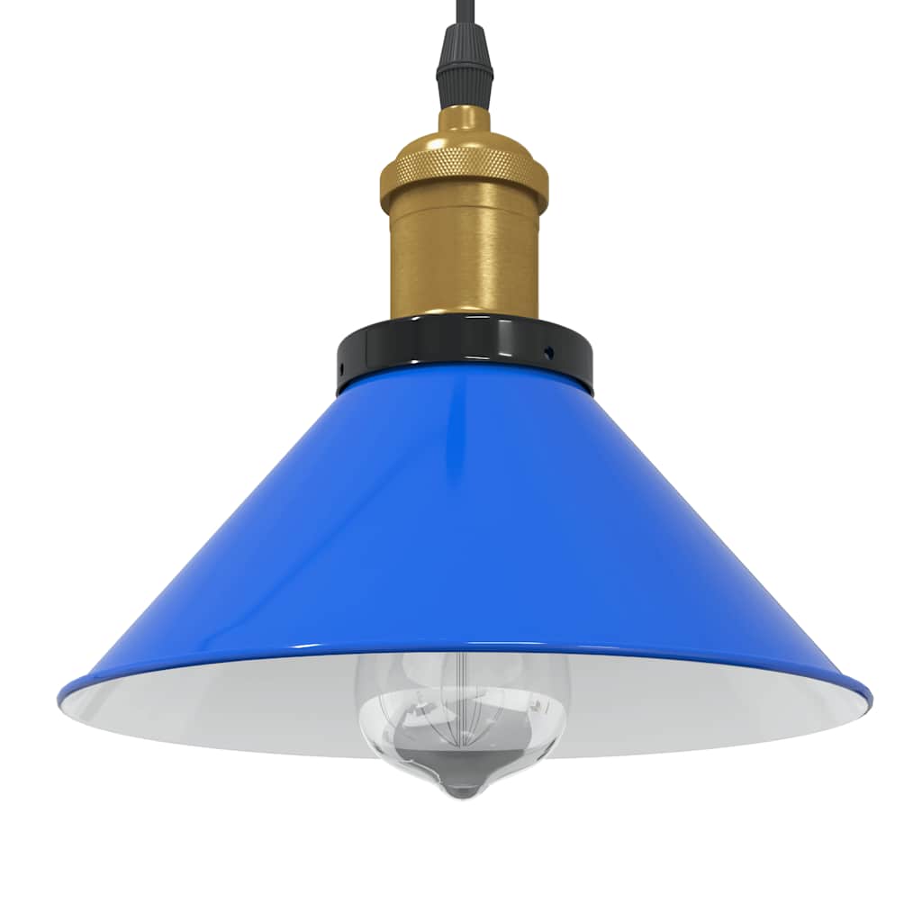 Candeeiro suspenso regulável altura e27 azul escuro ø22cm