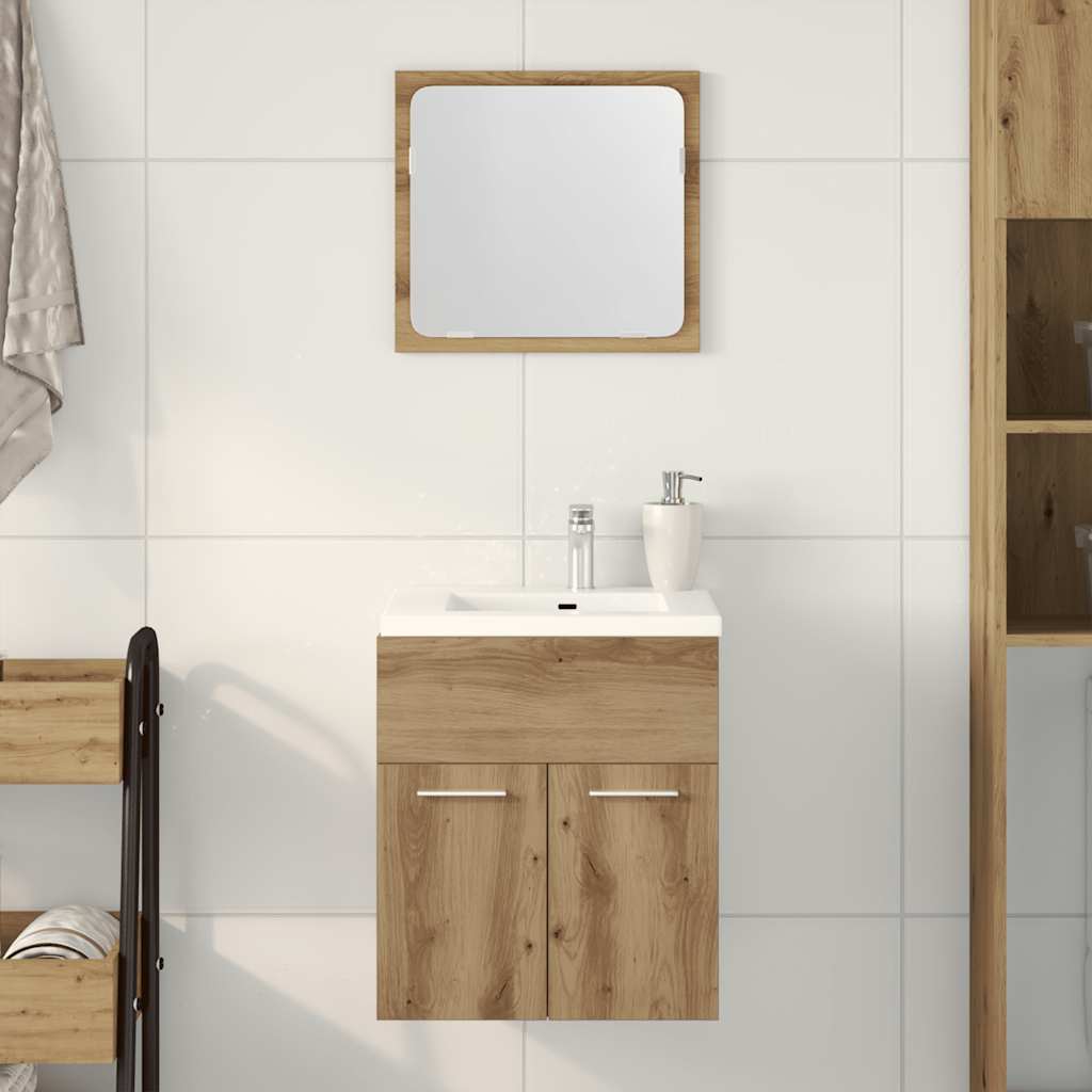 2 Pcs móveis de casa de banho deriv. madeira carvalho artisiano