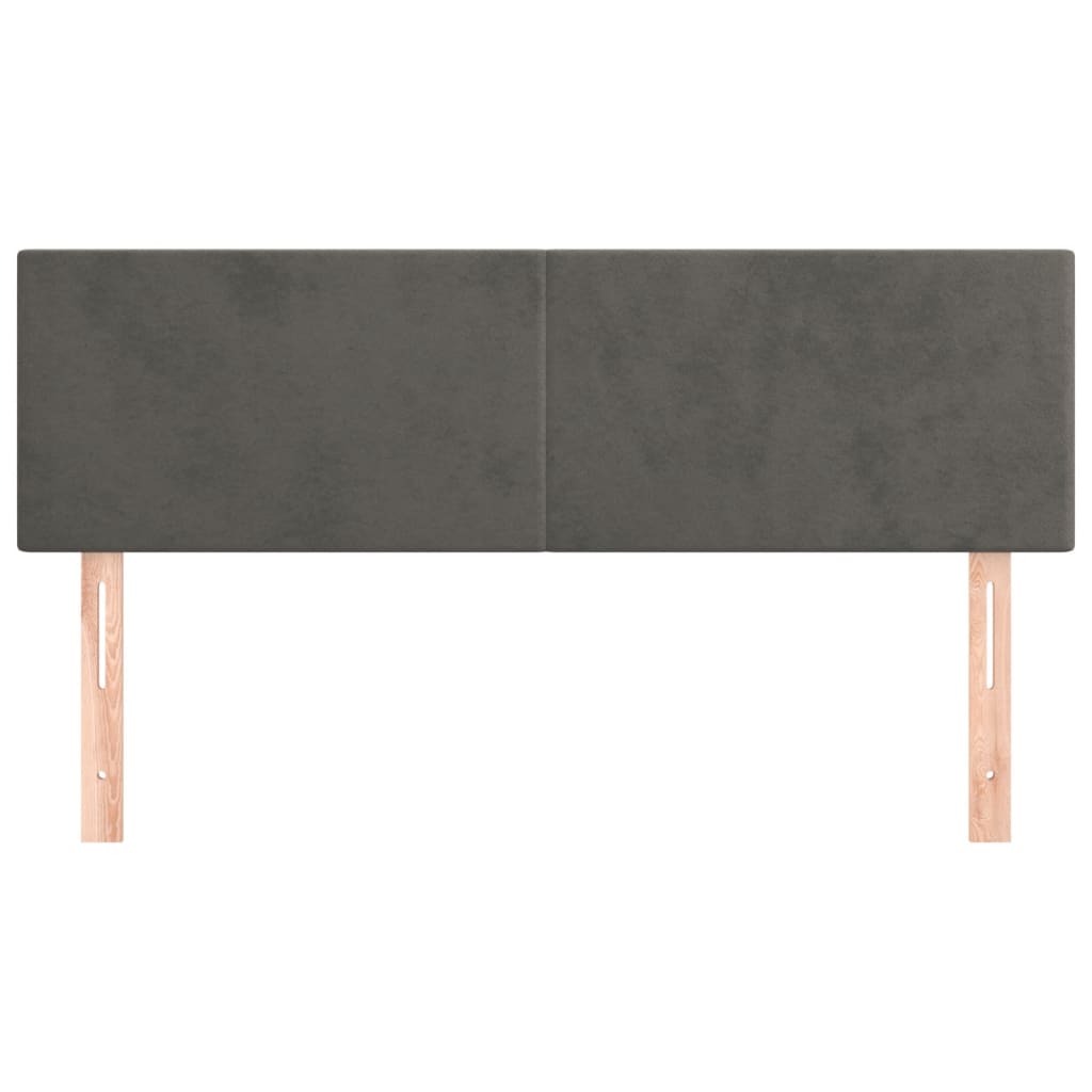 Cabeceiras cinzento-escuro 144x5x78/88 cm veludo