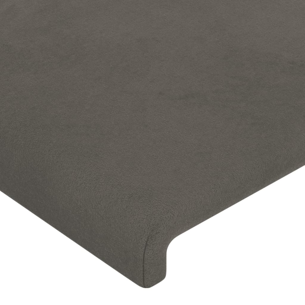Cabeceiras cinzento-escuro 144x5x78/88 cm veludo