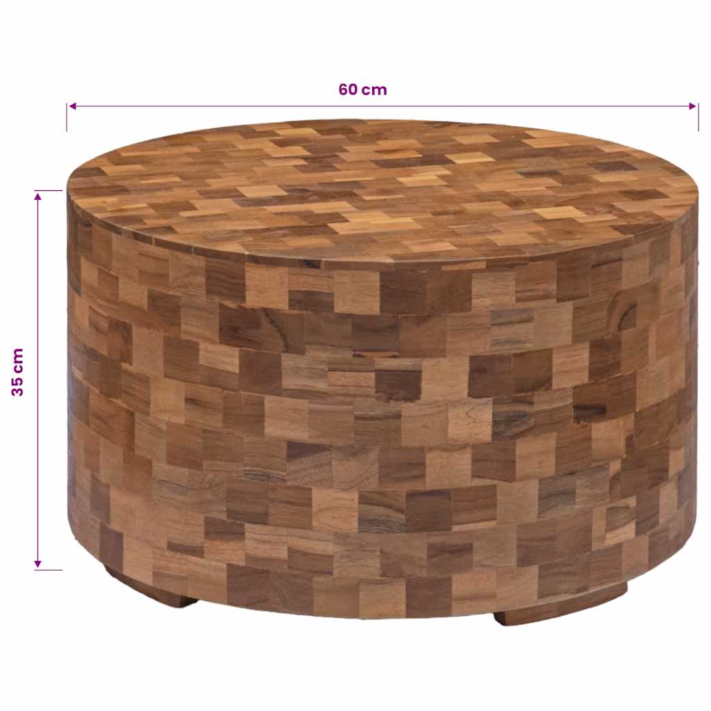Mesa de centro 60x60x35cm madeira de teca maciça