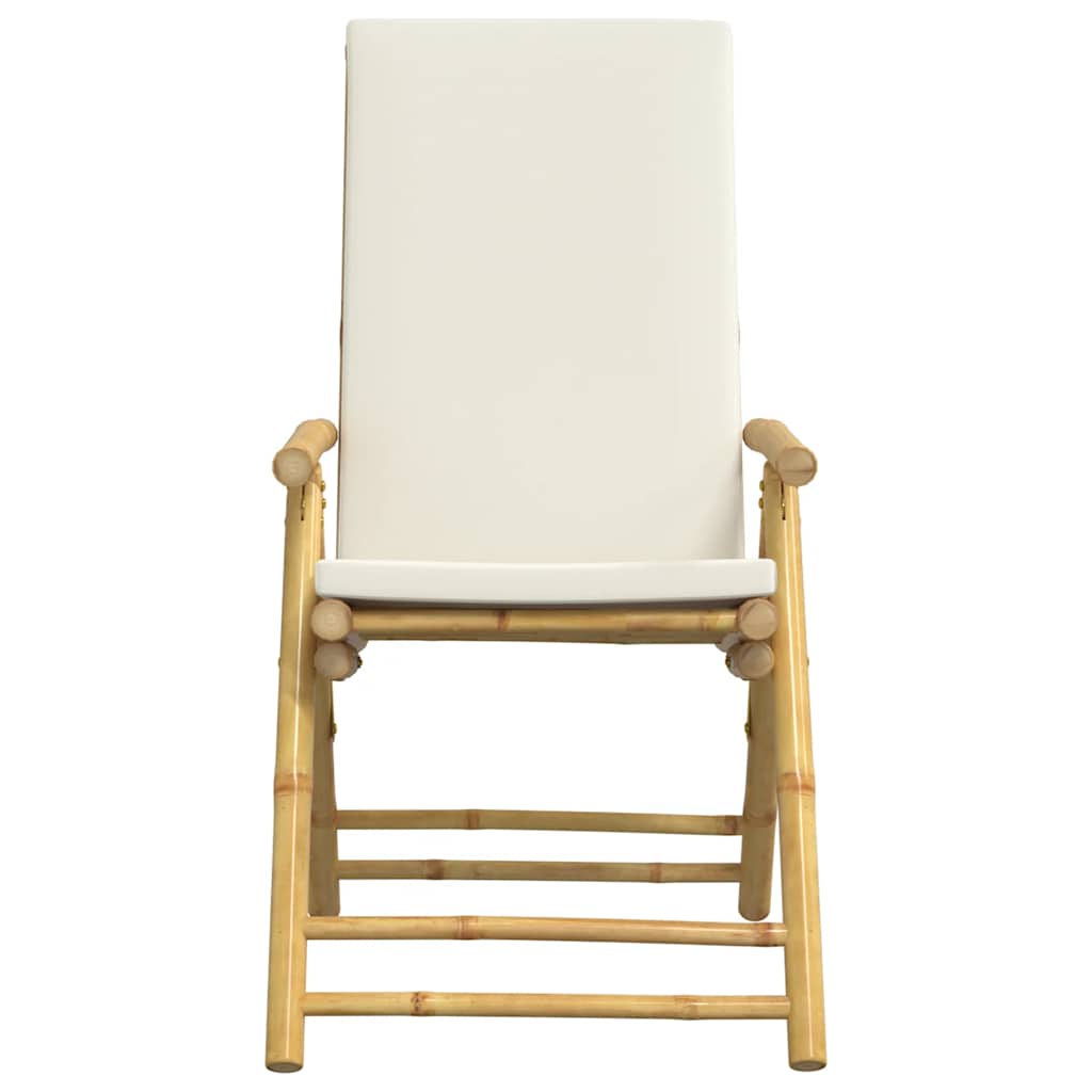 4 Pcs cadeiras reclináveis/dobráveis c/ almofadões branco nata