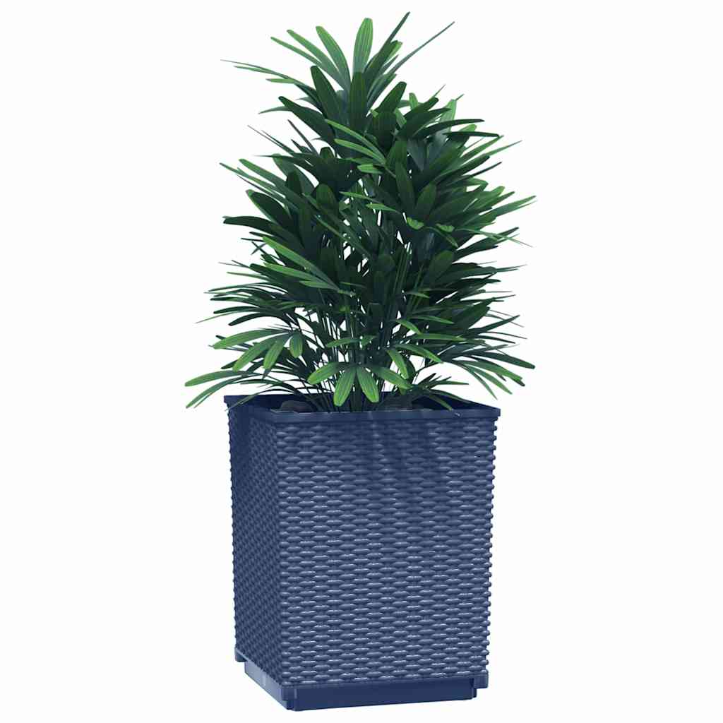 Vasos/floreiras 4 pcs 30x30x37 cm polipropileno cinzento azul