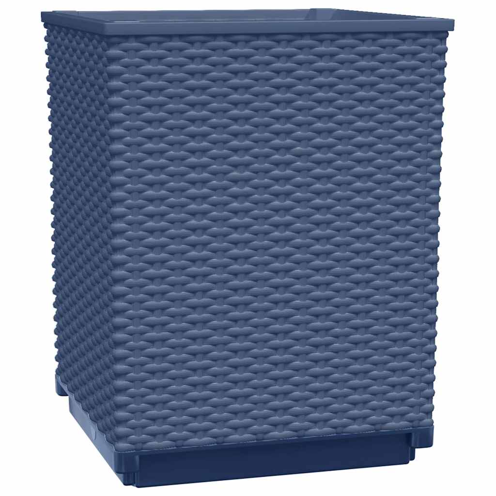 Vasos/floreiras 4 pcs 30x30x37 cm polipropileno cinzento azul