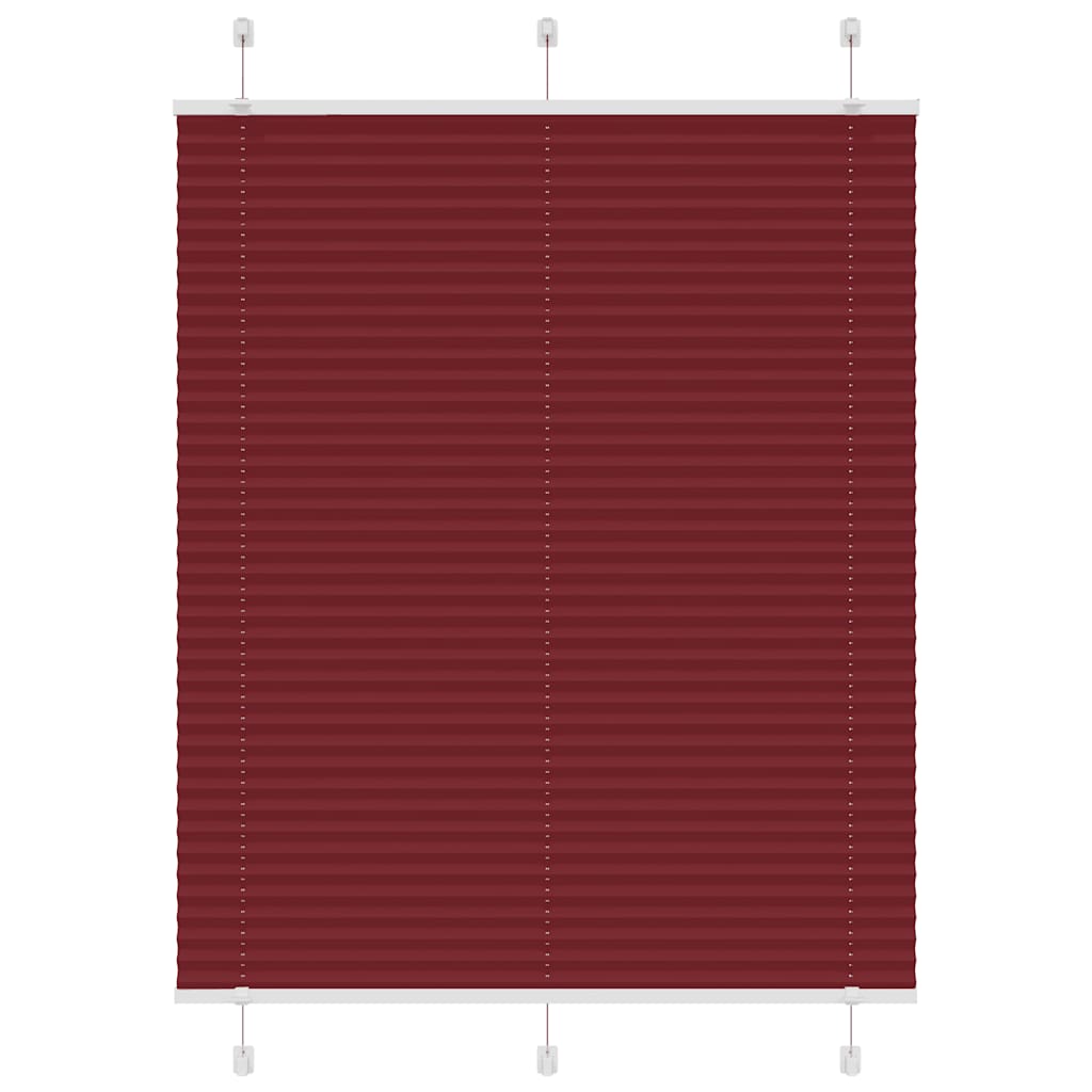 Plissado cego bordéus vermelho 110x100 cm largura tecido