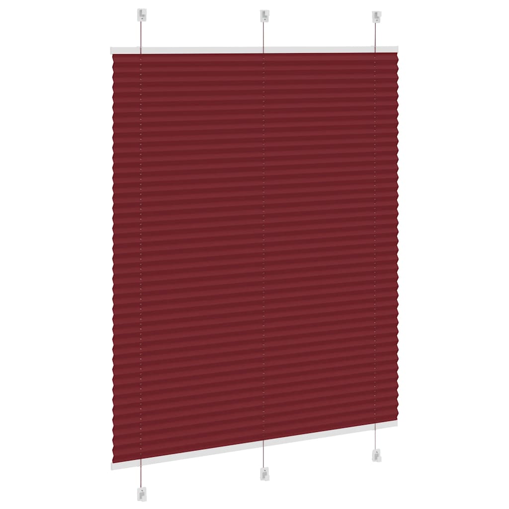 Plissado cego bordéus vermelho 110x100 cm largura tecido