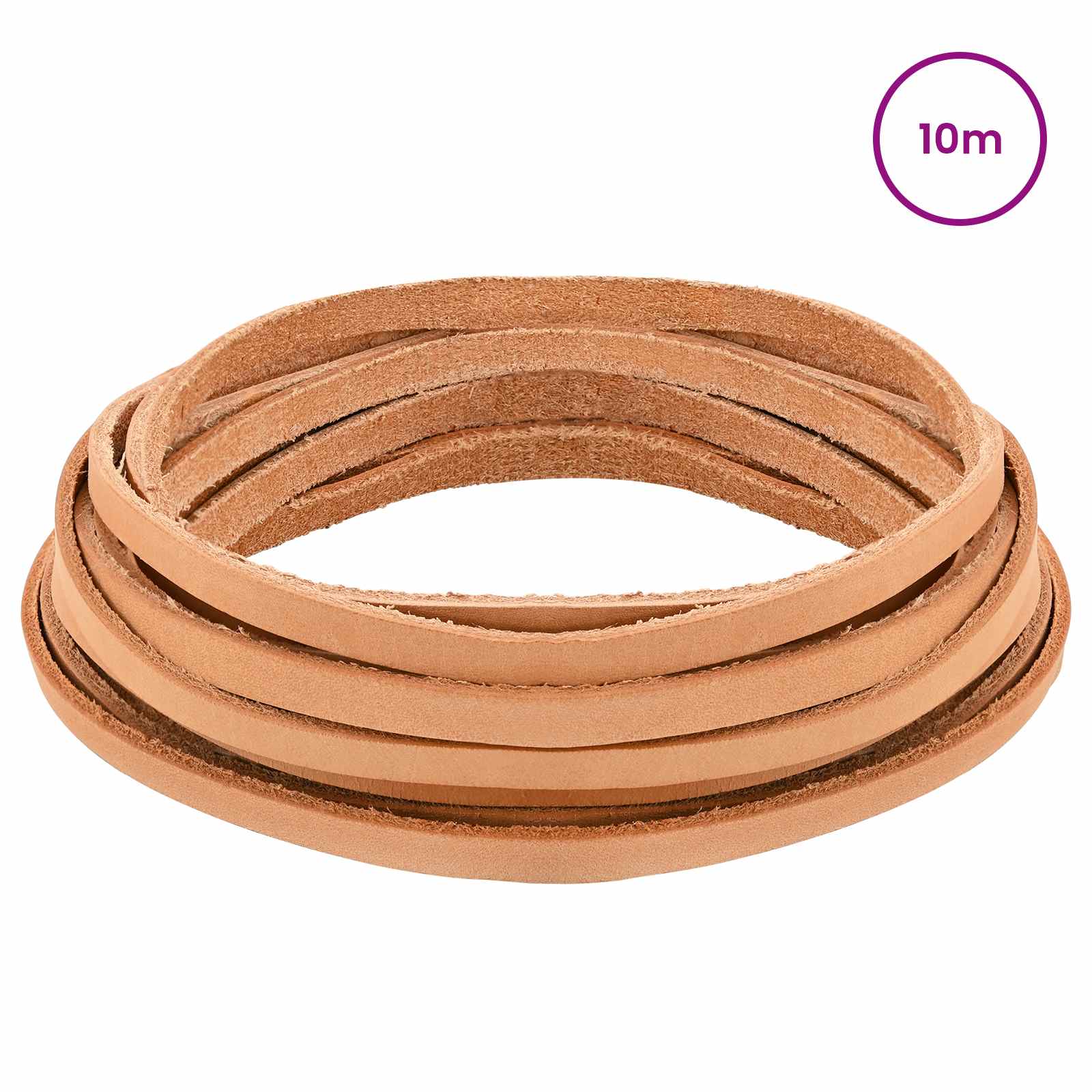 Pulseira de couro marrom claro 1000 x 0,8 cm couro
