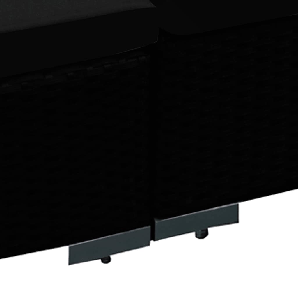 8 Pcs conjunto lounge de jardim c/ almofadões vime PE preto
