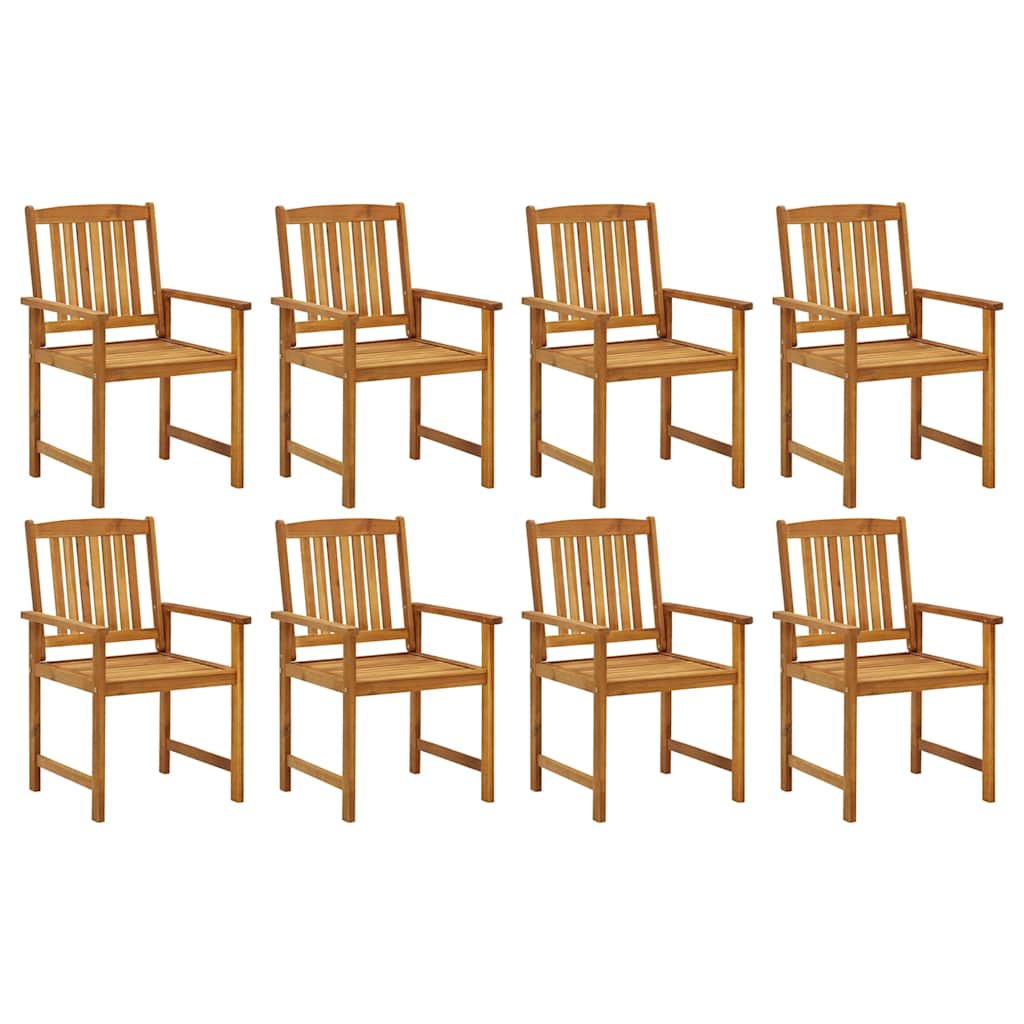 Cadeiras de jardim com almofadões 8 pcs acácia maciça