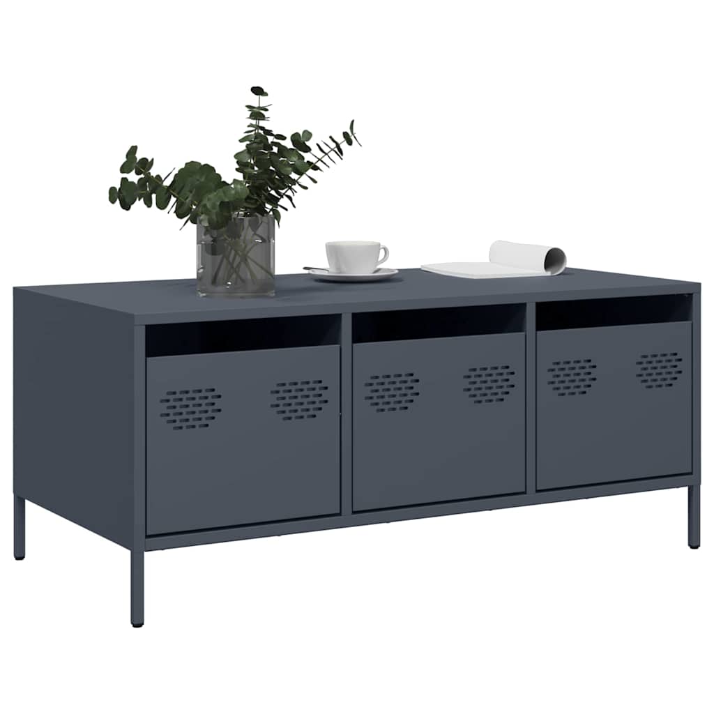 Mesa de centro 101,5x50x43,5 cm aço laminado a frio antracite
