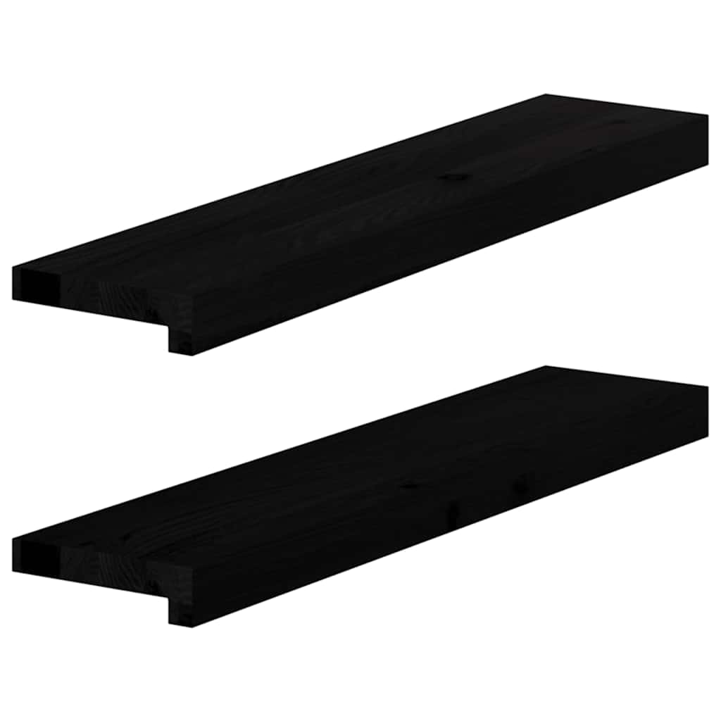 Soleiras da janela 2 pcs 70x15x2 cm carvalho castanho-preto