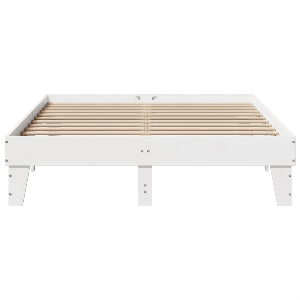 Cama sem colchão 140x190 cm madeira de pinho maciça branco