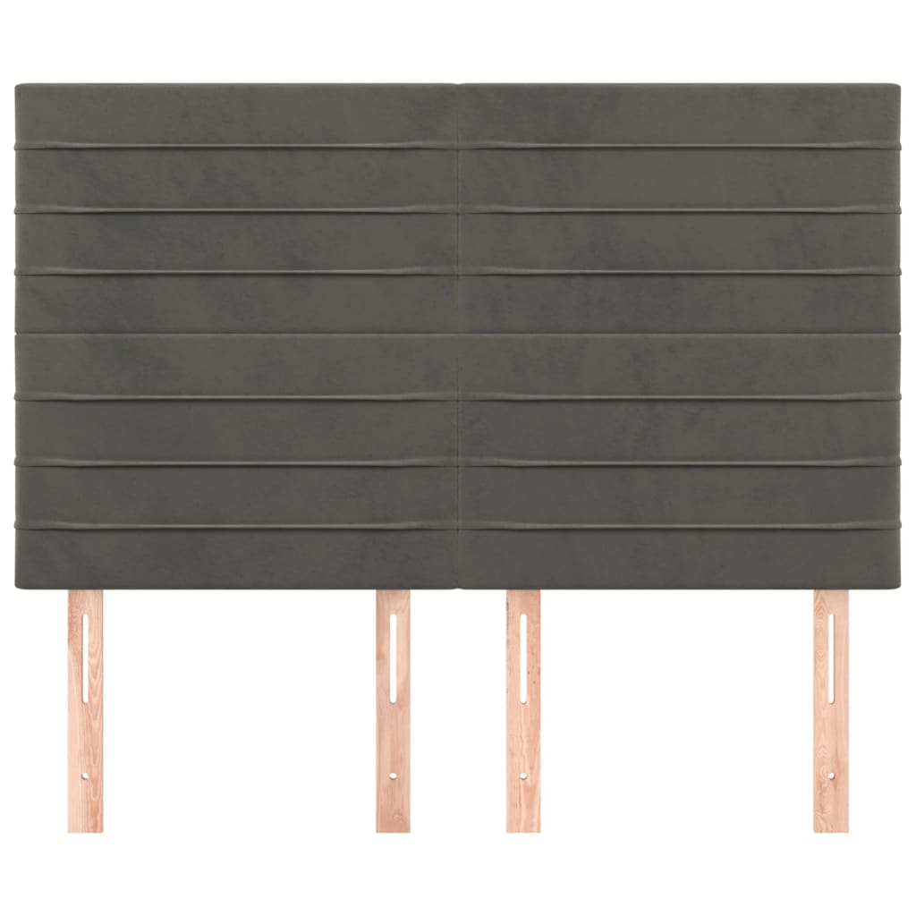 Cabeceira cinza escuro 144x5x118/128 cm veludo