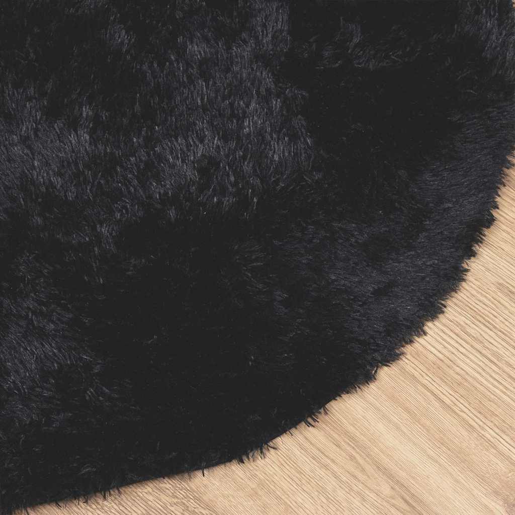 Tapete shaggy de pelo alto navarra 300x200 cm poliéster preto