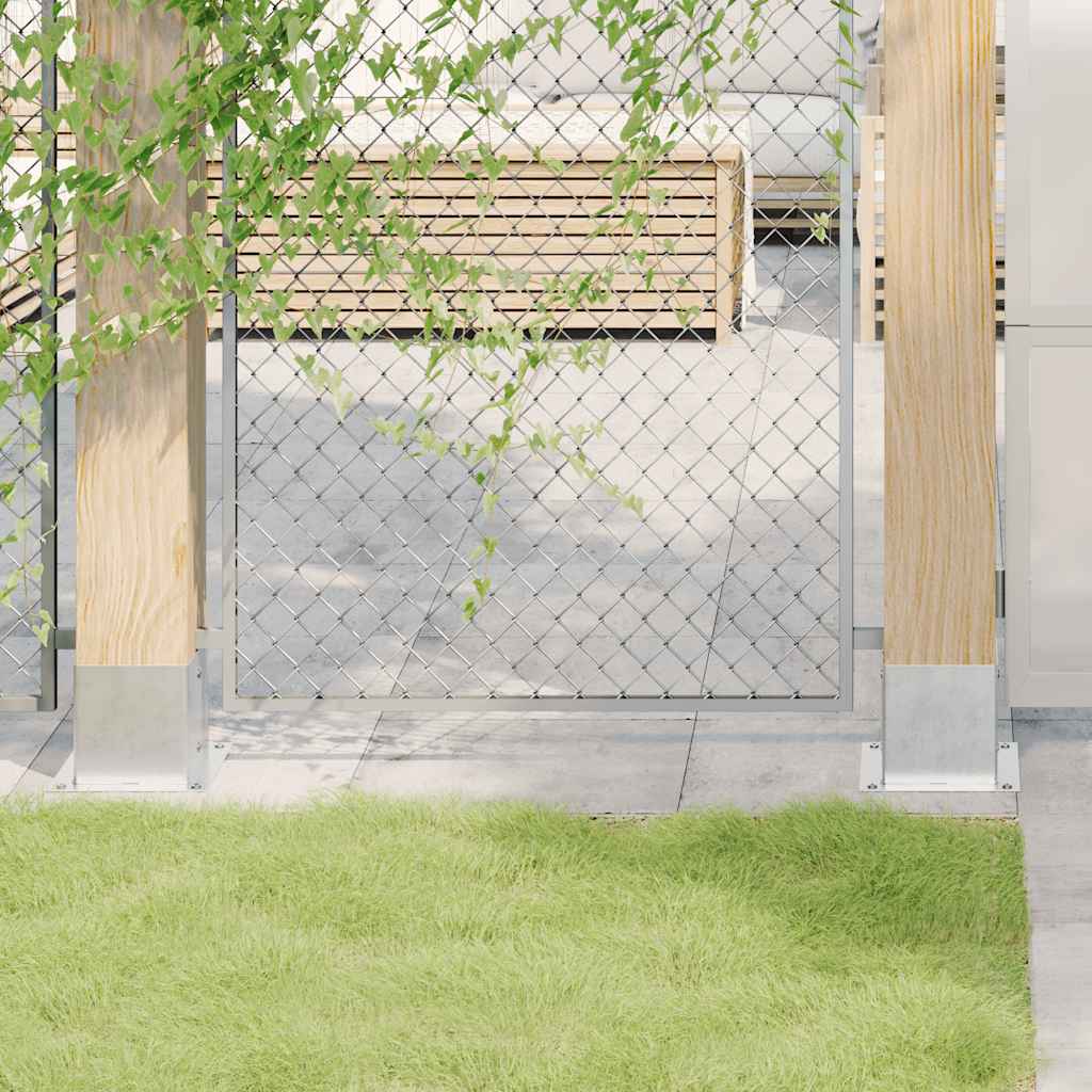 Bases de poste quadradas 4 pcs prata 141x141 mm aço galvanizado