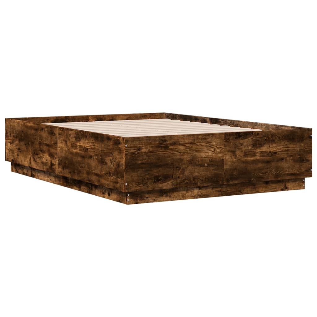 Estrutura cama 120x190 cm derivados de madeira carvalho fumado