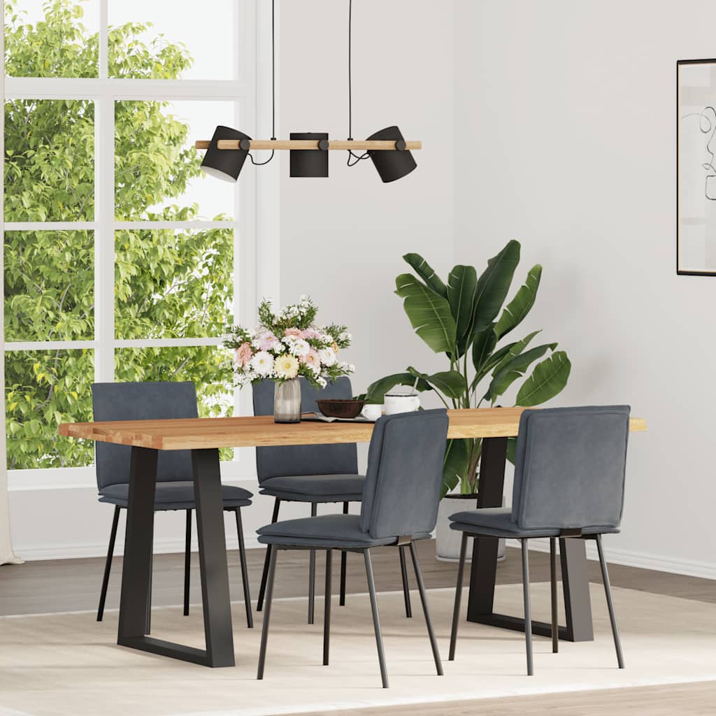Cadeiras de jantar 4 pcs veludo cinzento-escuro