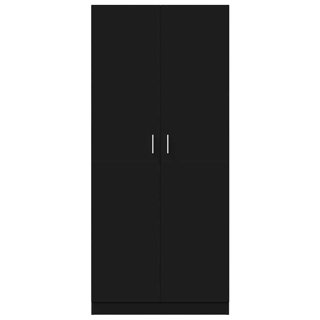 Roupeiro 80x52x180 cm derivados de madeira preto